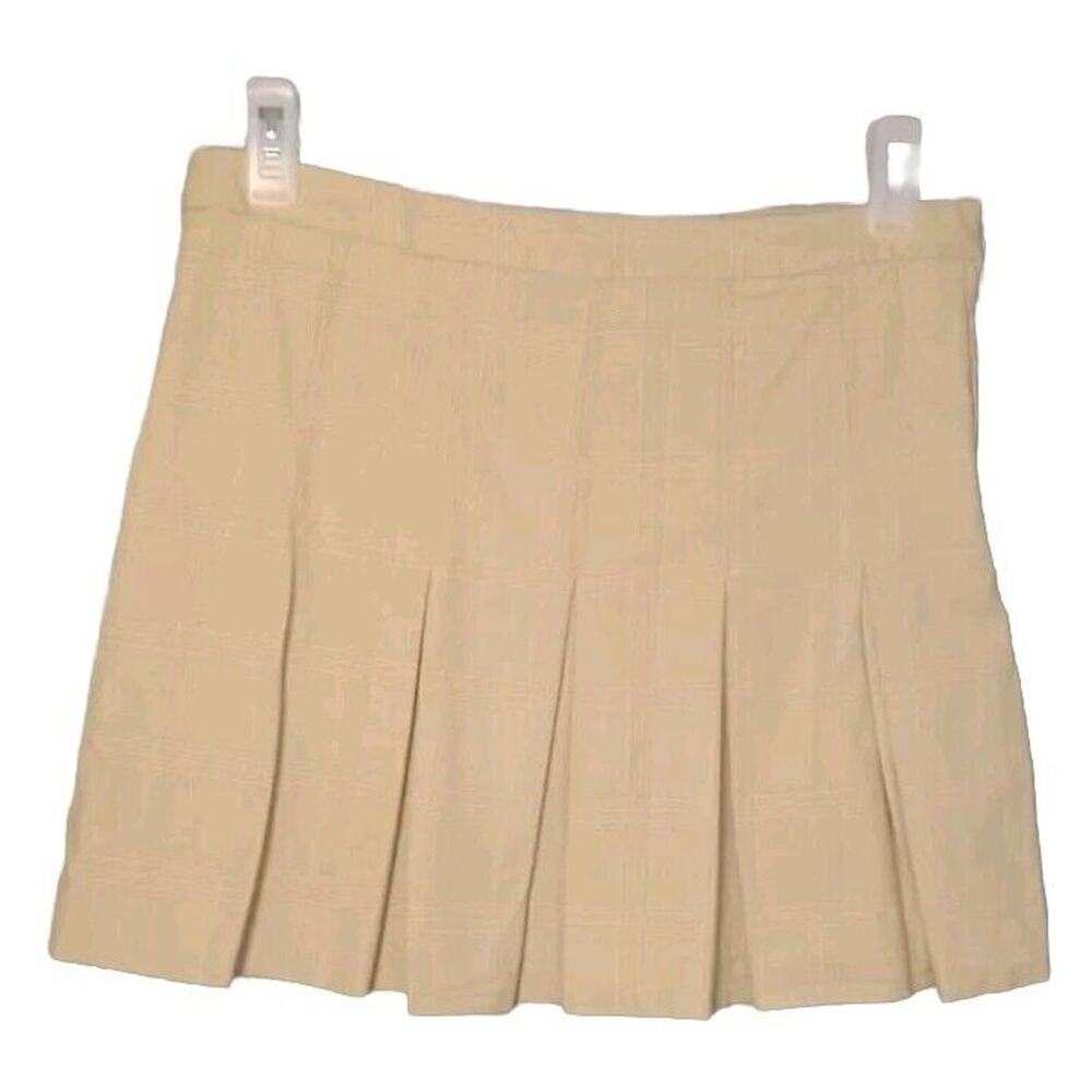 VTG GAP Plaid Pleated Mini Skirt Womans 8 Beige Y2K Preppy Kawaii Retro Party
